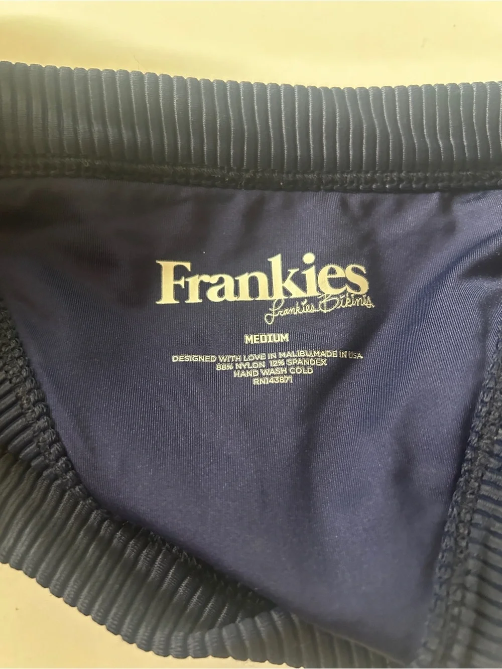 Frankies Bikinis Ribbed Bikini Bottoms Medium